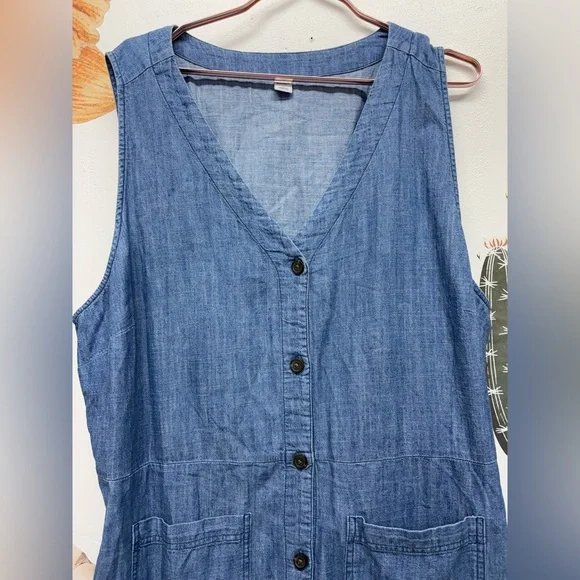 Old Navy Blue Denim Midi Dress - Picture 5 of 16